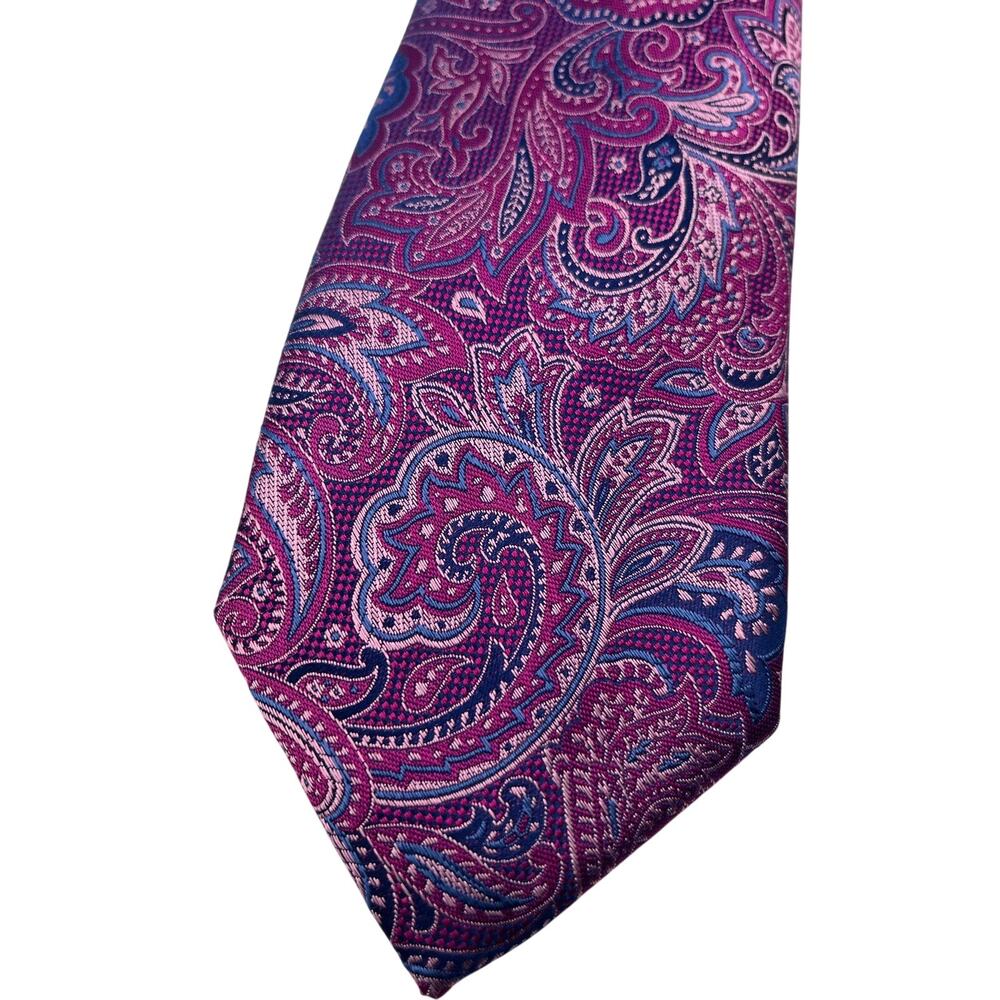NWT $80 Ted Baker Silk Purple Pink Neck Tie Made in Italy